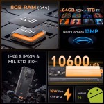OUKITEL smartphone WP28E, 6.52", 4/64GB, 10600mAh, IP68/IP69K, μαύρο Smartphones