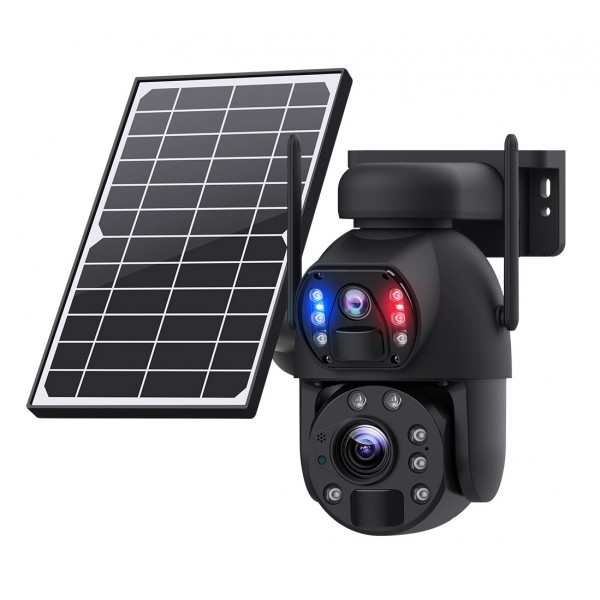 SECTEC smart ηλιακή κάμερα ST-5986M, 3MP dual lens, 20x zoom, WiFi, SD, PTZ Smart Κάμερες