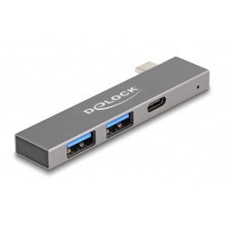 DELOCK USB hub 64275, 3x θυρών, 5Gbps, USB-C σύνδεση, γκρι USB Hubs - Card Readers