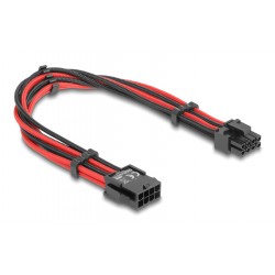 DELOCK καλώδιο 8 pin σε 6+2 pin PCIe 80975 με υφασμάτινη επένδυση, 30cm Εσωτερικά PC
