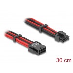 DELOCK καλώδιο 8 pin σε 6+2 pin PCIe 80975 με υφασμάτινη επένδυση, 30cm Εσωτερικά PC