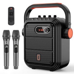 JYX φορητό ηχείο 65BT με 2x μικρόφωνα & ασύρματο χειριστήριο, 30W, 4400mah, μαύρο Ηχεία