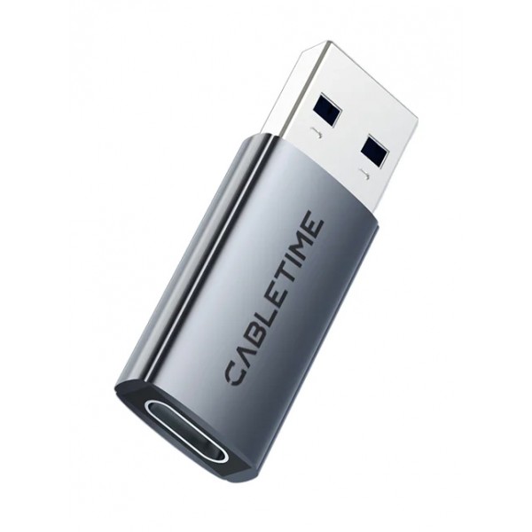 CABLETIME αντάπτορας USB-C σε USB CT-AMCF10-AG, 10Gbps, 3A, γκρι USB-C (Type-C)