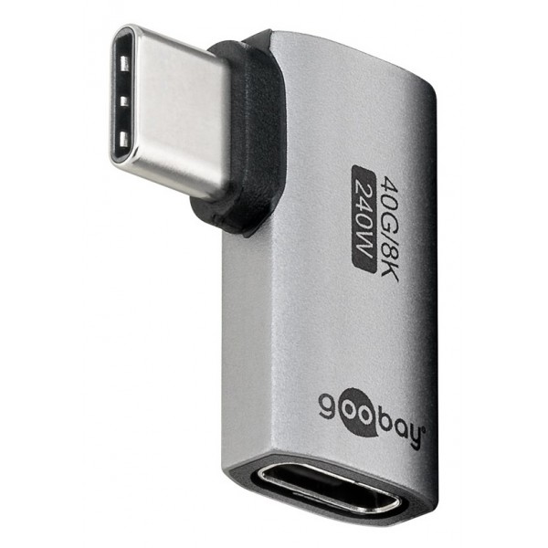 GOOBAY αντάπτορας USB-C 74441, γωνιακός 90°, USB4, 240W, 40Gbps, 8K, γκρι USB-C (Type-C)