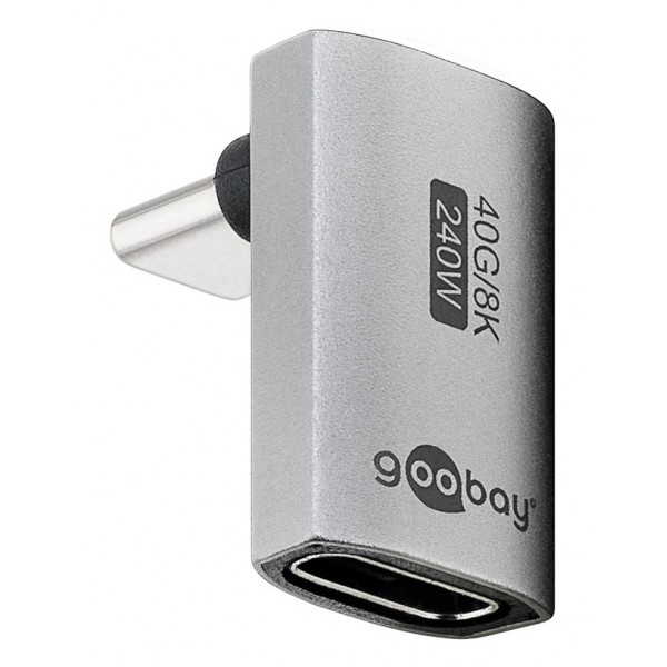 GOOBAY αντάπτορας USB-C 74442, γωνιακός 90°, USB4, 240W, 40Gbps, 8K, γκρι USB-C (Type-C)
