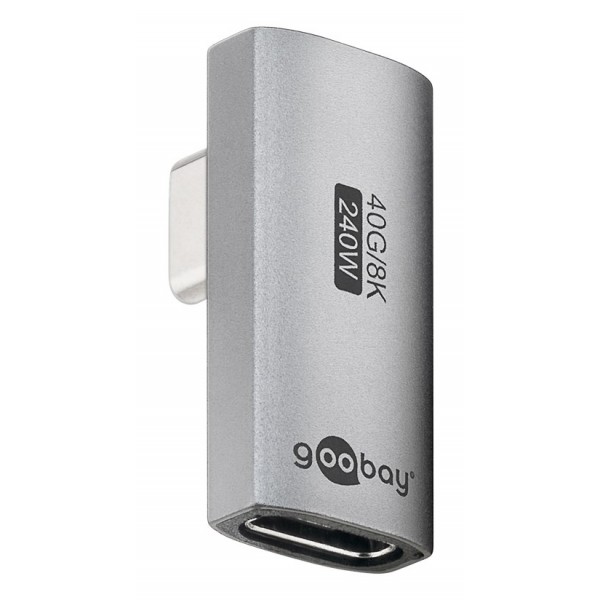 GOOBAY αντάπτορας USB-C 74443, γωνιακός 90°, USB4, 240W, 40Gbps, 8K, γκρι USB-C (Type-C)