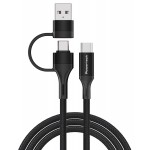 POWERTECH καλώδιο USB & USB-C σε USB-C PTR-0158, PD 60W, copper, 1.5m, μαύρο USB-C (Type-C)