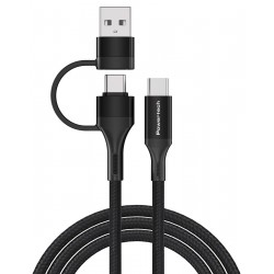 POWERTECH καλώδιο USB & USB-C σε USB-C PTR-0158, PD 60W, copper, 1.5m, μαύρο USB-C (Type-C)