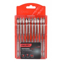 DELI μύτες κατσαβιδιού DL254110 για δράπανο, σταυρωτές, PH2x110mm, 10τμχ Κατσαβίδια