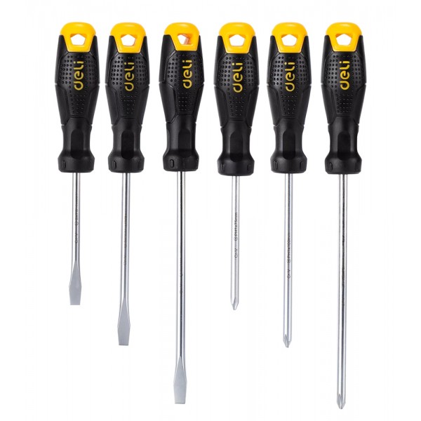 DELI σετ κατσαβίδια DL620006, 3x ίσια & 3x σταυρωτά, μαγνητικά, 6τμχ Κατσαβίδια