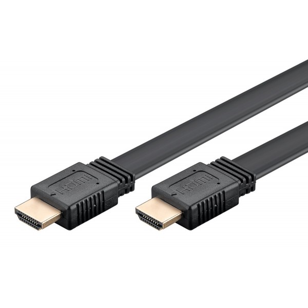 GOOBAY καλώδιο HDMI 2.0 με Ethernet 61280, flat, 18Gbit/s, 4K, 3m, μαύρο Εικόνα