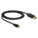 DELOCK καλώδιο mini DisplayPort σε DisplayPort 82698, 4K/60Hz, 21.6 Gbps, 1m, μαύρο Εικόνα