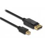 DELOCK καλώδιο mini DisplayPort σε DisplayPort 82698, 4K/60Hz, 21.6 Gbps, 1m, μαύρο Εικόνα