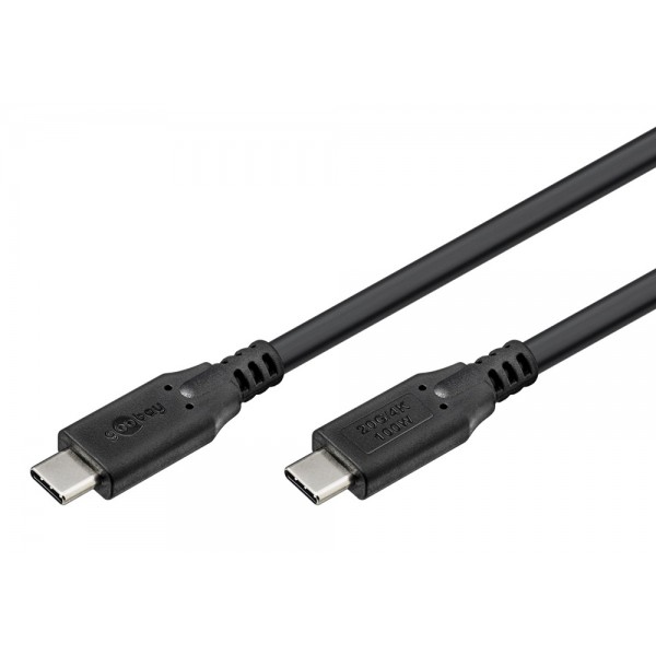 GOOBAY καλώδιο USB-C 74197, USB4, 100W, 20Gbps, 4K/60Hz, 2m, μαύρο USB-C (Type-C)