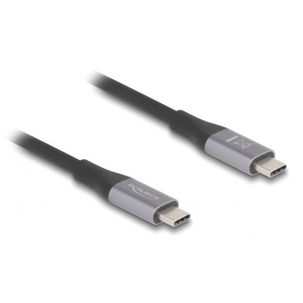 DELOCK καλώδιο USB-C 81191, 240W, 40 Gbps, 8K, 1m, E-Marker, μαύρο USB-C (Type-C)