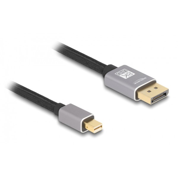 DELOCK καλώδιο mini DisplayPort σε DisplayPort 81091, 8K/60Hz, 32.4 Gbps, 1m, μαύρο Εικόνα