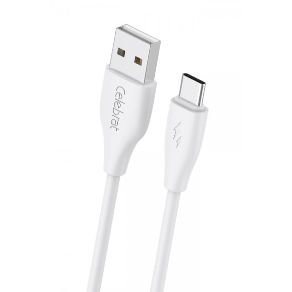 CELEBRAT καλώδιο USB-C σε USB CB-31A, 3A, 480Mbps, 1m, λευκό USB-C (Type-C)
