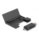 DELOCK card reader 91014 για SD & micro SD, με θήκη, USB/USB-C, 5Gbps, μαύρο USB Hubs - Card Readers