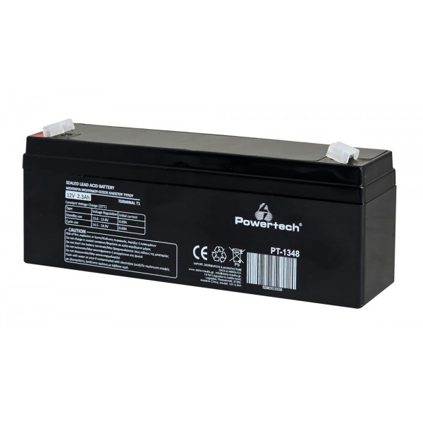 POWERTECH μπαταρία μολύβδου PT-1348, 12V 2.3Ah, T1 Μπαταρίες UPS