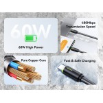 USAMS καλώδιο USB-C US-SJ734, 60W, 480Mbps, 1m, λευκό USB-C (Type-C)