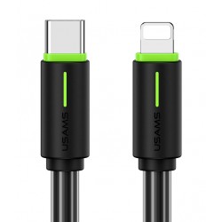 USAMS καλώδιο Lightning σε USB-C US-SJ735, 30W, 480Mbps, 1m, μαύρο USB-C (Type-C)