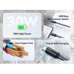 USAMS καλώδιο Lightning σε USB-C US-SJ735, 30W, 480Mbps, 1m, μαύρο USB-C (Type-C)