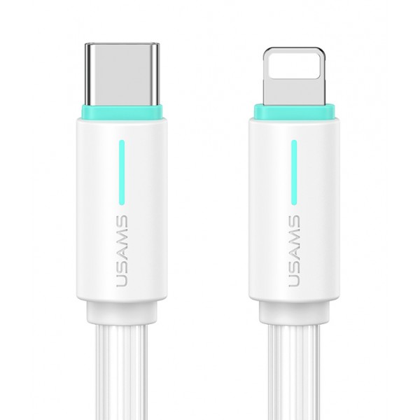USAMS καλώδιο Lightning σε USB-C US-SJ735, 30W, 480Mbps, 1m, λευκό USB-C (Type-C)