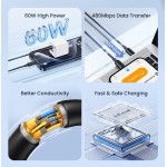 USAMS καλώδιο USB-C US-SJ711, 60W, 480Mbps, 1m, μαύρο USB-C (Type-C)