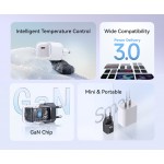 USAMS φορτιστής τοίχου US-CC251, USB-C, 30W, GaN, μαύρος Φορτιστές Κινητών