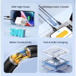 USAMS καλώδιο Lightning σε USB-C US-SJ712, 30W, 480Mbps, 1m, μαύρο USB-C (Type-C)