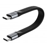 CABLETIME καλώδιο USB-C CT-FU4-AG, flat, 240W, 40Gbps, 8K/60Hz, USB4, 0.15m, μαύρο USB-C (Type-C)