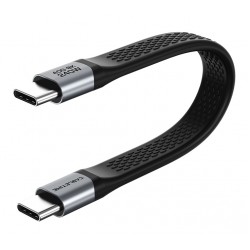 CABLETIME καλώδιο USB-C CT-FU4-AG, flat, 240W, 40Gbps, 8K/60Hz, USB4, 0.15m, μαύρο USB-C (Type-C)