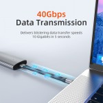 CABLETIME καλώδιο USB-C CT-FU4-AG, flat, 240W, 40Gbps, 8K/60Hz, USB4, 0.15m, μαύρο USB-C (Type-C)