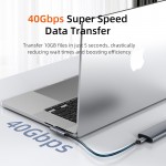 CABLETIME αντάπτορας USB-C CT-OTG41-AG, γωνιακός, USB4, 240W, 40Gbps, 8K, γκρι USB-C (Type-C)