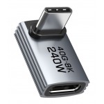 CABLETIME αντάπτορας USB-C CT-OTG42-AG, γωνιακός, USB4, 240W, 40Gbps, 8K, γκρι USB-C (Type-C)