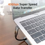 CABLETIME αντάπτορας USB-C CT-OTG42-AG, γωνιακός, USB4, 240W, 40Gbps, 8K, γκρι USB-C (Type-C)