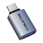 CABLETIME αντάπτορας USB-C σε USB CT-CMAF10-AG, 10Gbps, γκρι USB-C (Type-C)