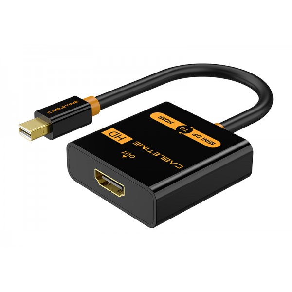 CABLETIME αντάπτορας mini DisplayPort σε HDMI CT-AV589-02G, 1080p, μαύρος Εικόνα
