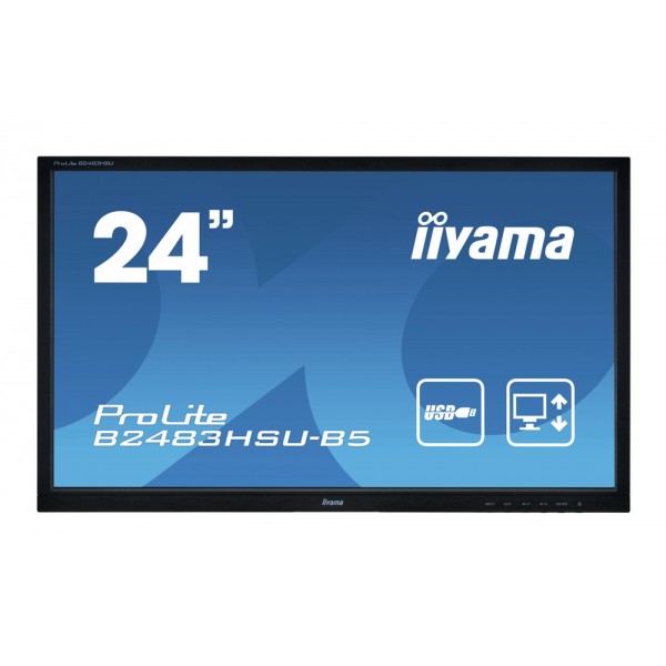 IIYAMA used οθόνη B2483HSU LED, 24" 1920x1080, VGA/DVI/DisplayPort, χωρίς βάση, Grade B Used Οθόνες PC