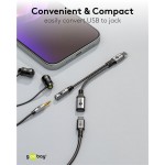 GOOBAY αντάπτορας USB-C σε 3.5mm & USB-C 74524, 60W, 480Mbps, γκρι USB-C (Type-C)