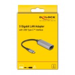 DELOCK αντάπτορας δικτύου 81570, USB-C, 5Gbps Ethernet, ασημί Κάρτες Δικτύου - USB Dongles