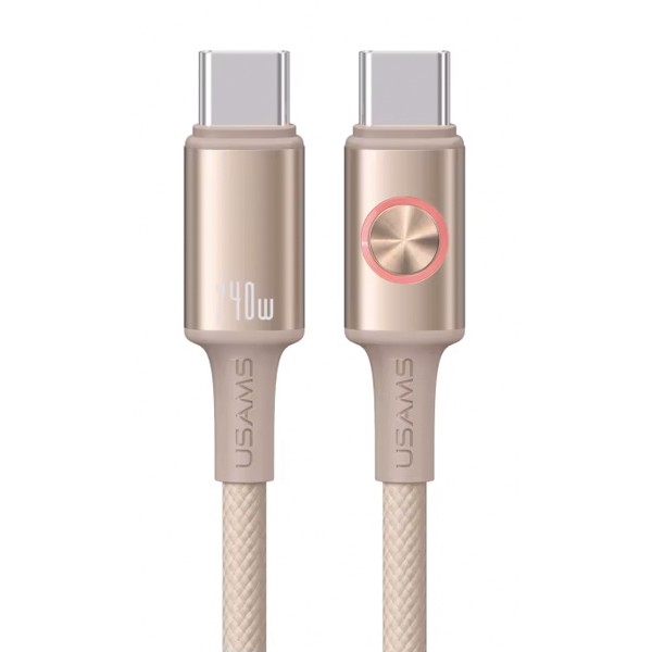 USAMS καλώδιο USB-C SJ751, 240W, 480Mbps, 1.2m, μπεζ USB-C (Type-C)