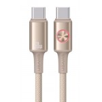 USAMS καλώδιο USB-C SJ752, 60W, 480Mbps, 1.2m, μπεζ USB-C (Type-C)
