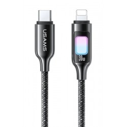 USAMS καλώδιο Lightning σε USB-C SJ749, 30W, 480Mbps, 1.2m, μαύρο USB-C (Type-C)