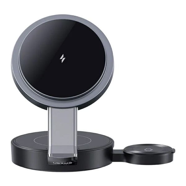 USAMS ασύρματος φορτιστής CD234, 3 σε 1, 15W, μαύρος Φορτιστές Κινητών