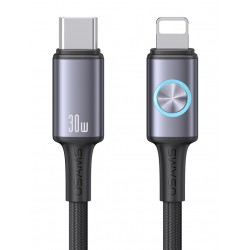 USAMS καλώδιο Lightning σε USB-C SJ753, 30W, 480Mbps, 1.2m, μαύρο USB-C (Type-C)