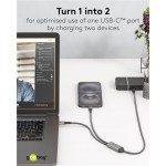 GOOBAY καλώδιο USB-C σε 2x USB-C 75739, 60W, 480Mbps, 1.5m, γκρι USB-C (Type-C)