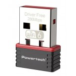 POWERTECH ασύρματος USB αντάπτορας δικτύου PT-1383, 300Mbps WiFi 6 Κάρτες Δικτύου - USB Dongles