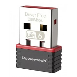 POWERTECH ασύρματος USB αντάπτορας δικτύου PT-1383, 300Mbps WiFi 6 Κάρτες Δικτύου - USB Dongles