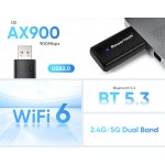 POWERTECH ασύρματος USB αντάπτορας δικτύου & Bluetooth 5.3 PT-1387, 900Mbps WiFi 6 Κάρτες Δικτύου - USB Dongles